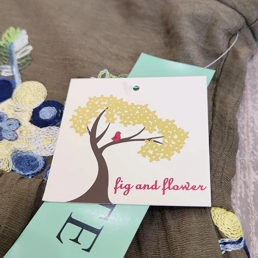 ANTHROPOLOGIE Fig and Flower,Olive Floral Dress, US Women's Medium NWT - Picture 7 of 10